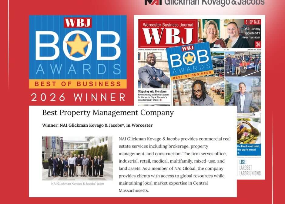 NAI Glickman Kovago & Jacobs Wins Best Property Management Company in Worcester – BOB 2026